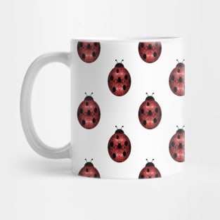 Sparkling red sparkles Ladybird Ladybug pattern White Mug